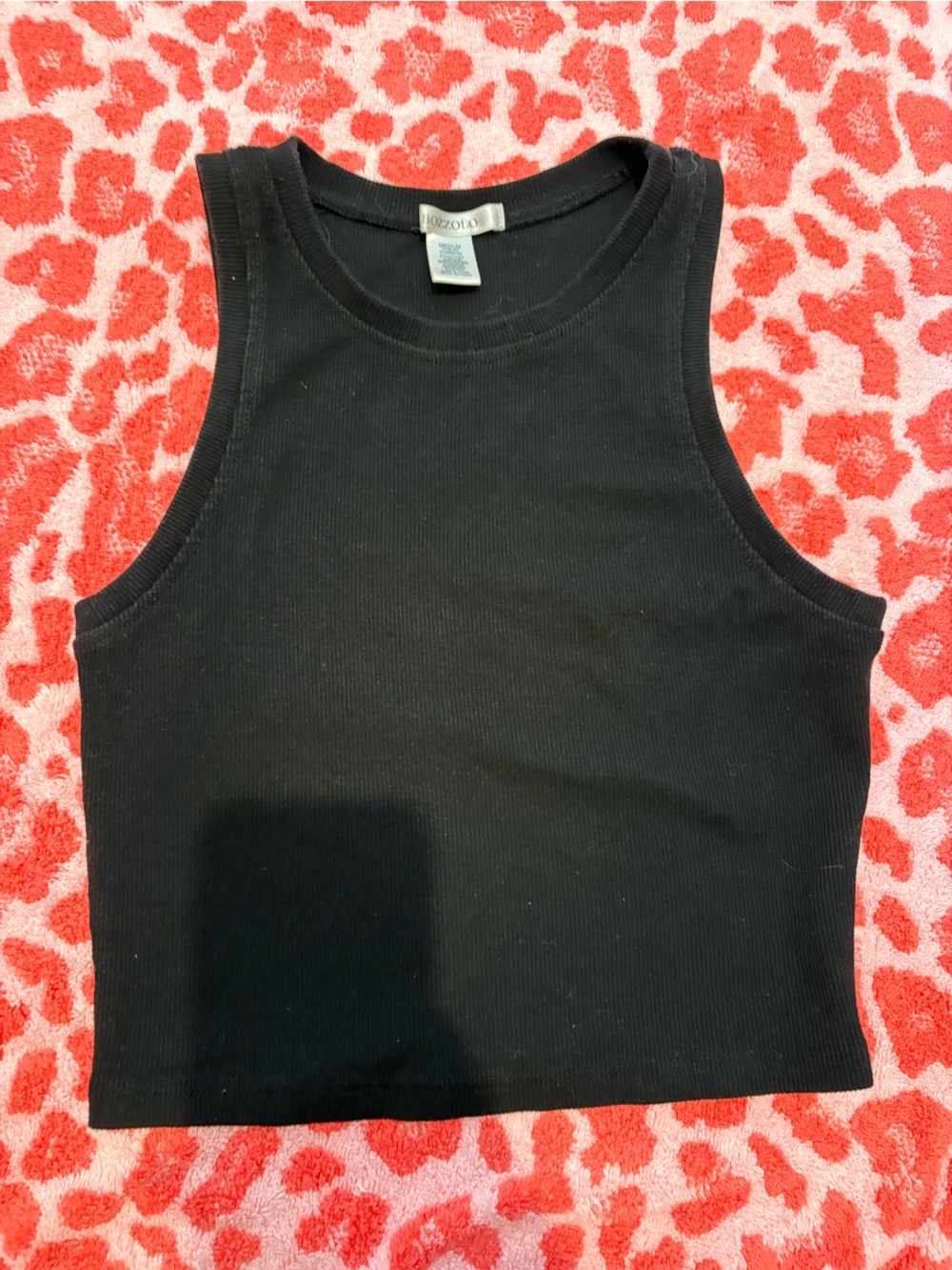 Bozzolo Black Ribbed Tank Top